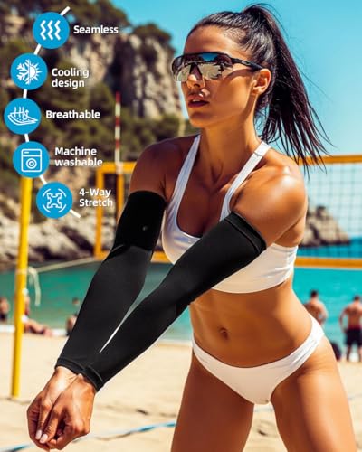 BHYTAKI Cooling UV Sun Protection Arm Sleeves UPF50 for Men Women Sport & Work