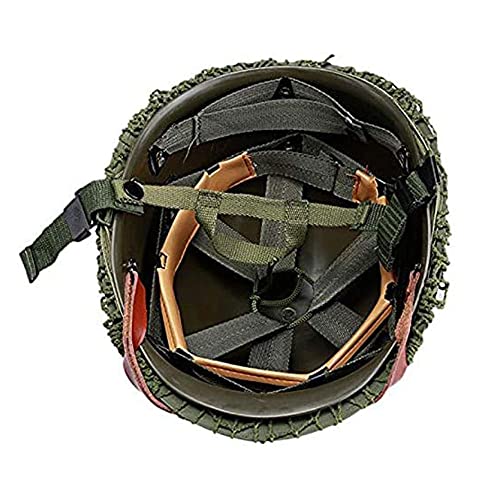 WW2 US Army M1 Helmet Replica with Net & Chin Strap - Green