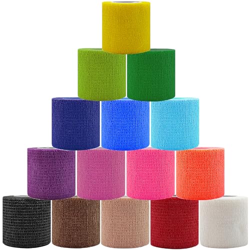Self Adhesive Bandage Wrap - 15 Pack 2 Inch x 5 Yards Mix