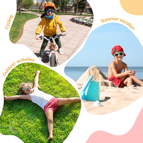 Kids Sunglasses Set - 3 Pieces, Black and Colorful Mirrored Lenses
