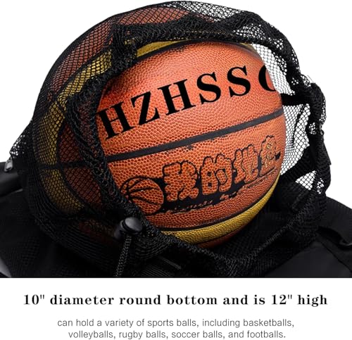 Durable Mesh Ball Bag with Zipper Pocket for Sports Gear