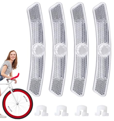 4PCS Bike Wheel Reflectors - Night Safety for Road & Mountain Bicycles