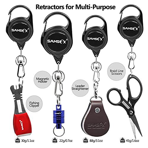 Fly Fishing Zinger Retractor Tool - Carabiner, 24" Cord, 3pcs