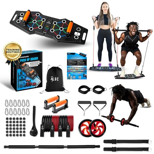 L&C Exercise Essentials Black Advanced Push Up Board for Full Body Home Workout