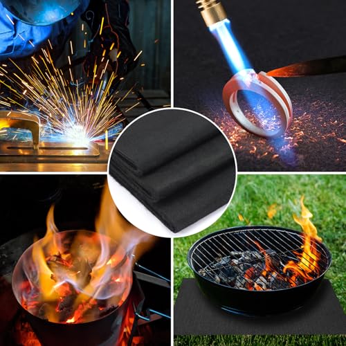 Welding Blanket Fireproof Mat, 9" X 12" Heat Resistant Fabric 1800¡ÆF High Temp Insulation Pad,Welding Pad for Plumbing,Flame Retardant Protective Mat Soldering Welding (9" x 12"x 0.14"-1 pack)