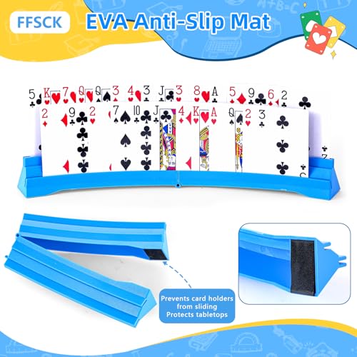 Pack of 6 Foldable Card Holders for Kids & Game Players, Collapsible Playing Card Cases