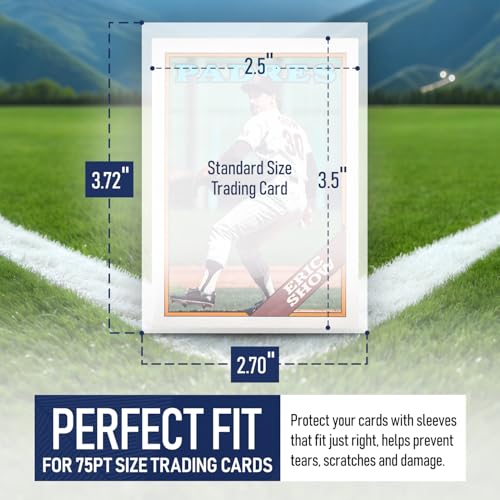 Premium Penny Sleeves for Trading Cards - 100 Count, 75PT