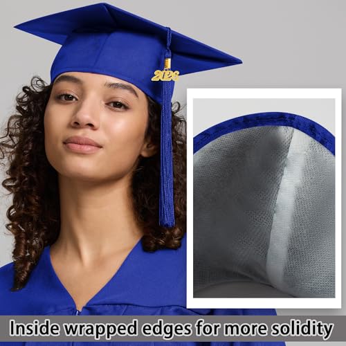 Matte Graduation Cap with Tassel - Royal Blue 2026 2027