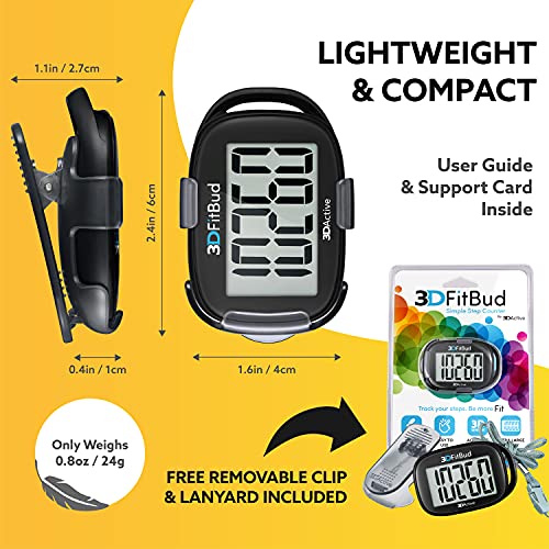 3D Pedometer Step Tracker with Large Display - Easy to Use