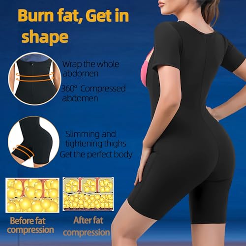 CEPORASK X-Large Sauna Suit for Women Weight Loss Workout Sweat Vest Waist Trainer Full Body Shapewear