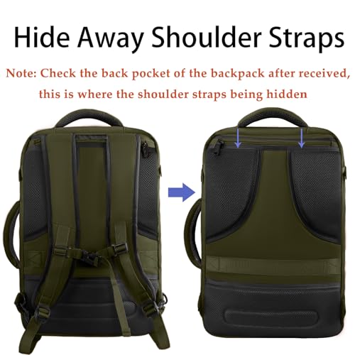 MATEIN Olive Green Expandable Travel Backpack Large Carry-On Bag