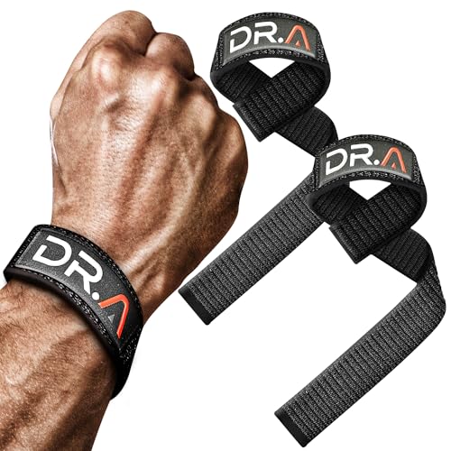 Wrist Wraps & Straps for Weightlifting - Black (Gym Strap Pair)
