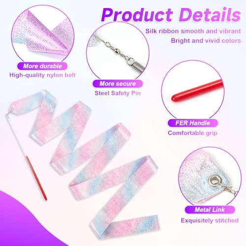 Dance Ribbon Set - 2 Colorful Streamers for Rhythmic Gymnastics & Ballet