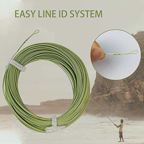 EUPHNG Floating Trout Fly Line Moss Green WF3F 100FT All-Purpose Fishing Line