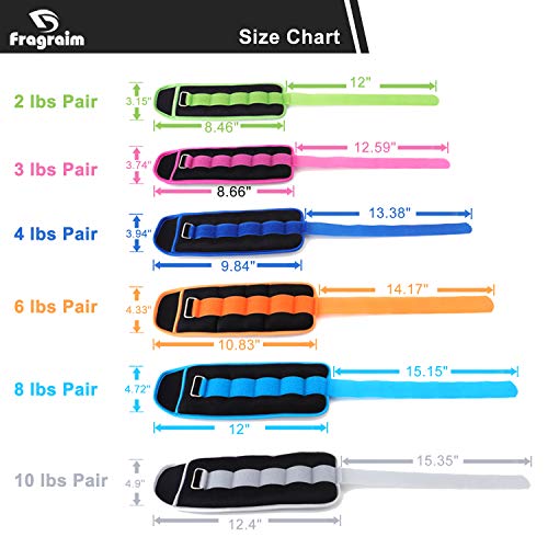 4 lbs Ankle Weights Pair - Adjustable Strap for Strength Training