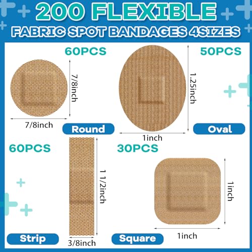 Geiserailie Fabric Waterproof Spot Bandages 200 Pcs for Face, Nose & Skin