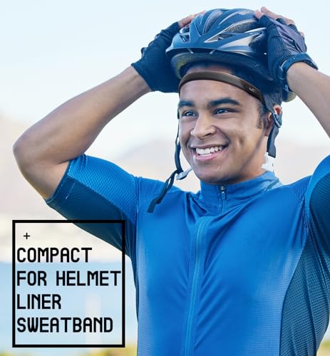 HiRui Translucent Black & White Silicone Sweatband 2PCS, Helmet-Friendly Sports Headband with Sweat-Guiding Channels, Adjustable Fit