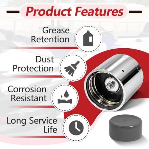 Trailer Wheel Bearing Protectors - 4 Sets, 1.98 Inch Stainless Steel