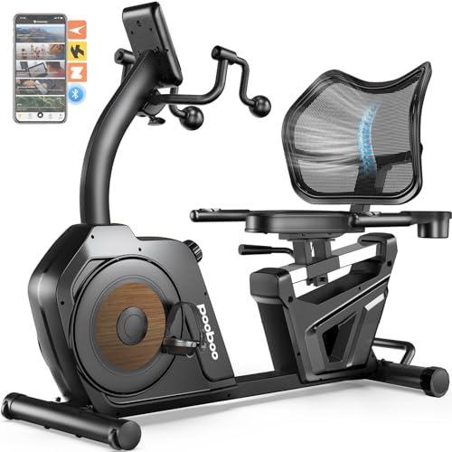 Recumbent Exercise Bike with Arm Exerciser - Dull Black Wood Grain