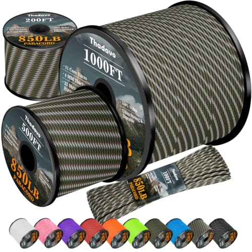 850LB Reflective Paracord Rope - Camo Green 100FT