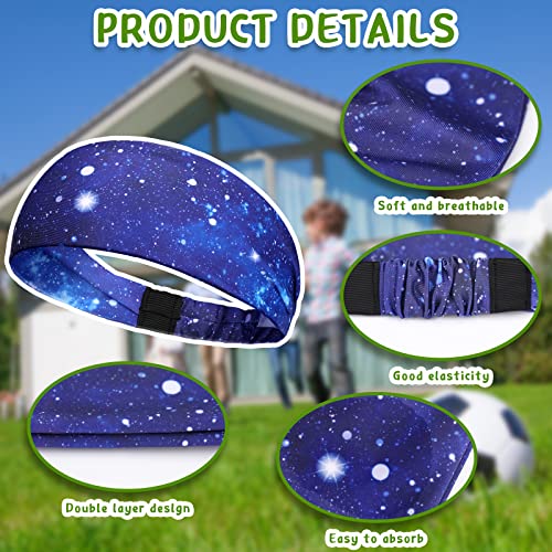4 Pack Athletic Sweatbands - Breathable Non-Slip Headbands - Galaxy