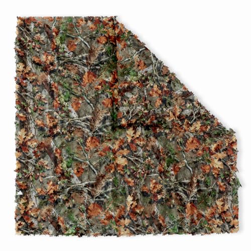 TrueStalk 5x16.4ft Woodland 3D Leaf Camo Netting, Tear-Resistant Mesh, Camouflage Cover