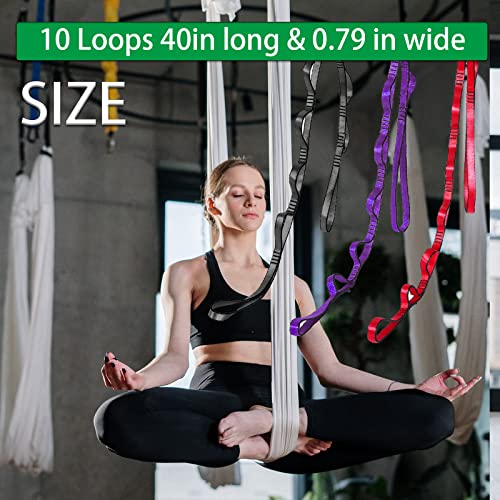 Aerial Yoga Hammock Daisy Chains Strap - 40" Red, 22kN Strength