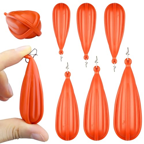 Fishing Practice Plugs - 6 PCS Orange Casting Weights for Kids