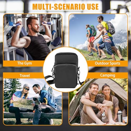 JACZZO Magnetic Gym Bag Double-Layer Small Crossbody Organizer Black