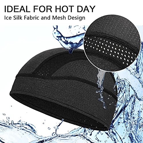 Cooling Skull Cap - Breathable Mesh Sweat Control Helmet Liner - Dark Blue, One Size