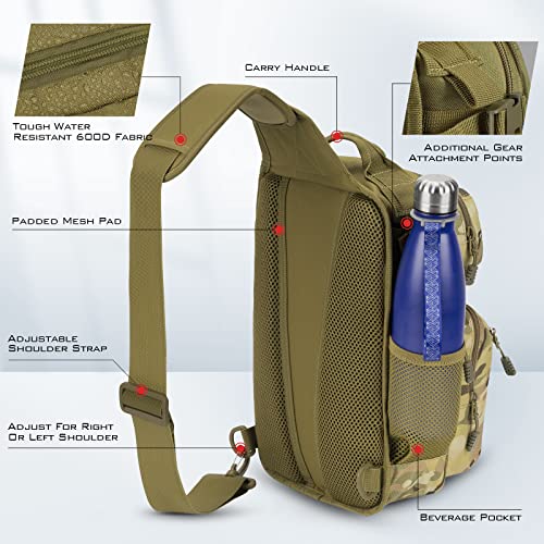 Fishing Sling Bag with Rod Holder - Water-Resistant Backpack