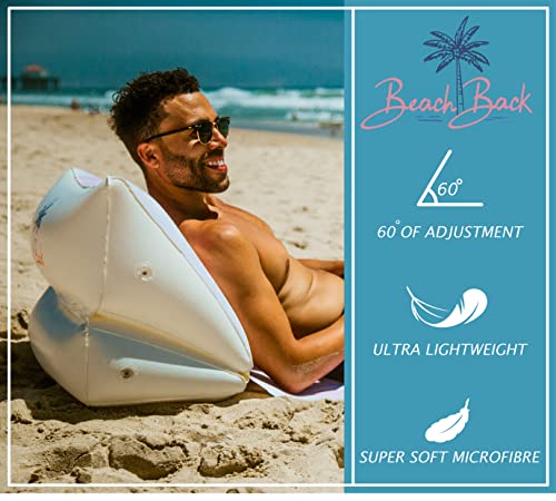 BeachBack Inflatable Beach Lounger Pack of 1 with Adjustable Support Coral