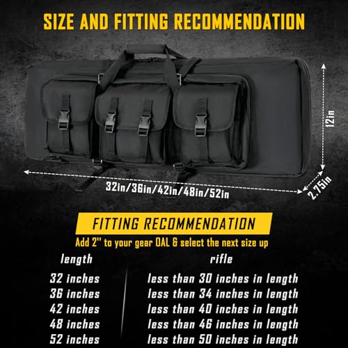 Double Rifle Case Bag with Pistol Storage - Soft Padded Tactical Backpack