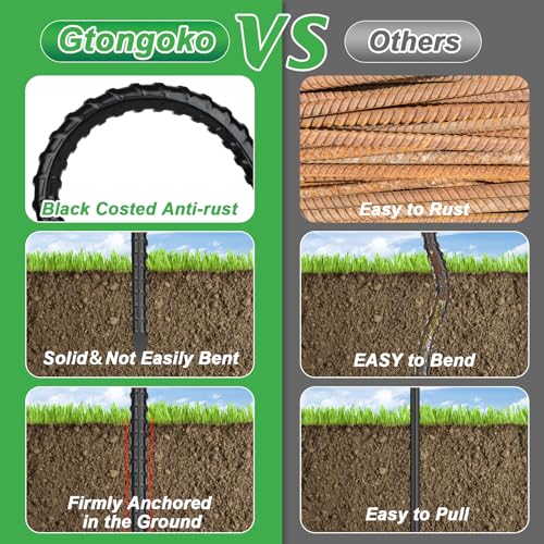 Trampoline Ground Stakes - Heavy Duty U-Shaped 12 Inch, 12 Pack