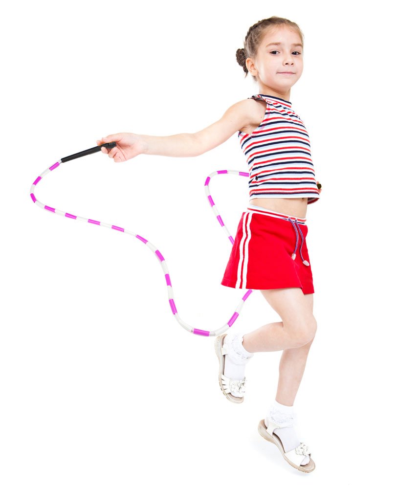 K-Roo Sports SJMP-001 Jump Rope with Plastic Beaded Segmentation, 7',Pink/White