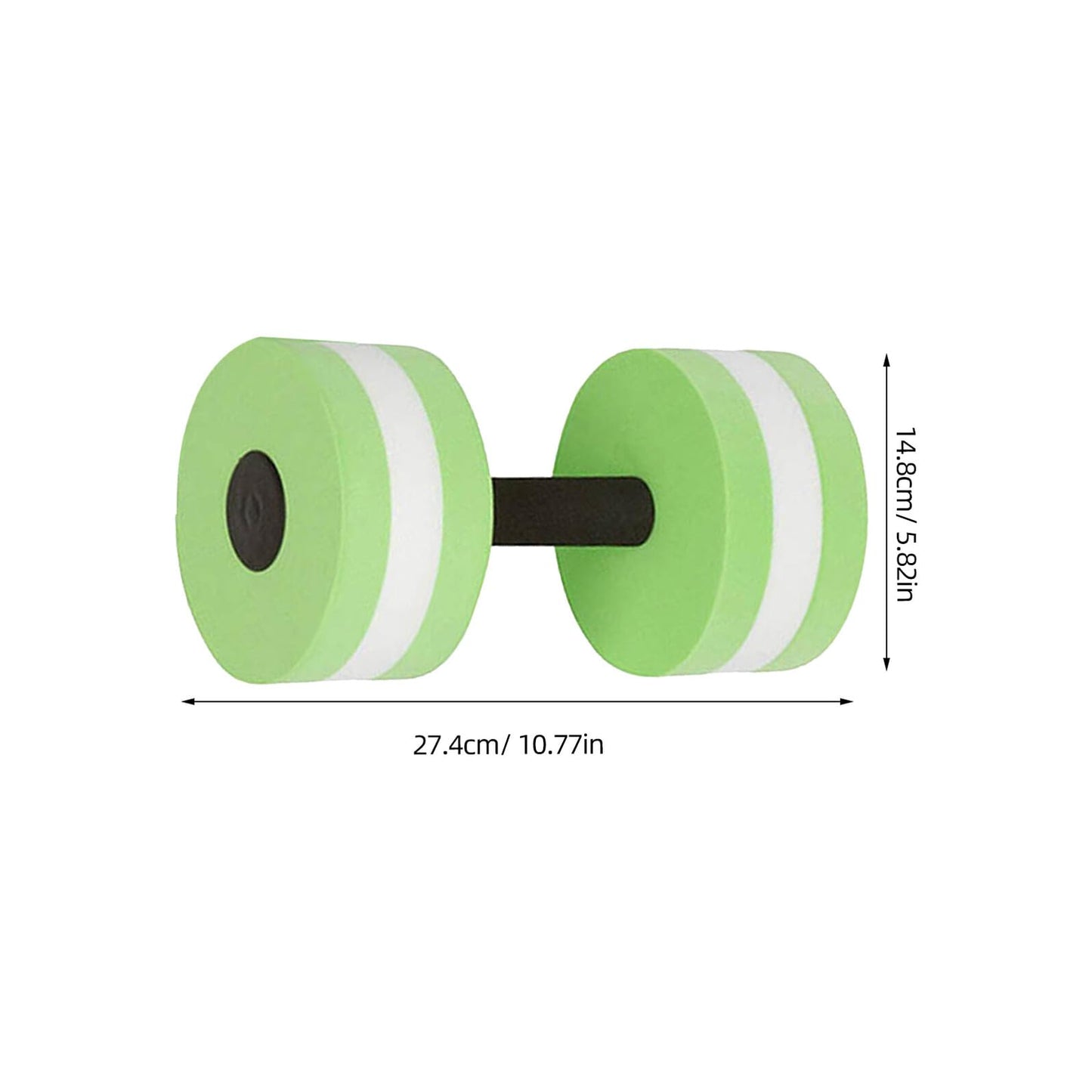 TOYANDONA Aquatic Dumbbells Set of 2 Eva Water Barbells for Pool Exercise Resistance Training Water Aerobics Fitness Workouts 10.78X5.82X5.82In