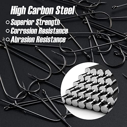 Aberdeen Fishing Hooks - 100 Pack Light Wire Worm Hooks #10