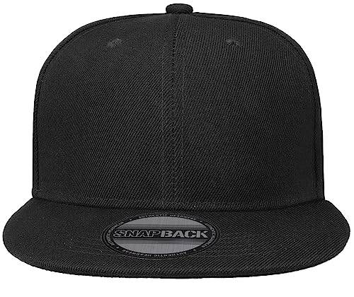 Gelante Black Flat Brim Adjustable Snapback Baseball Cap 12 Pack One Size