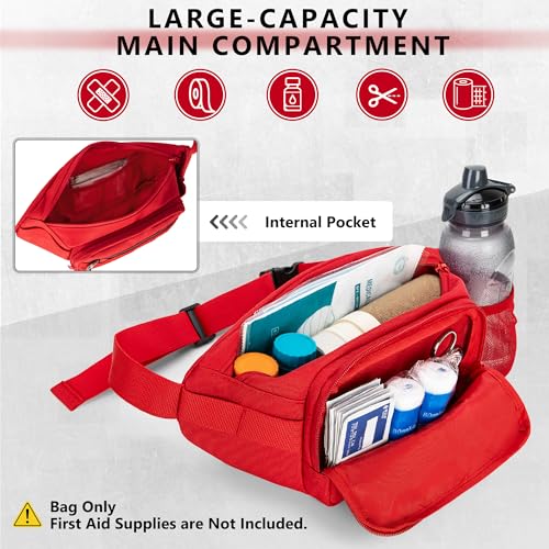Tactical First Aid Fanny Pack with Whistle | Adjustable Waist Bag for Outdoor Use