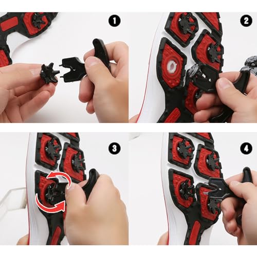 Golf Shoe Cleats - 14pcs Universal Soft Spikes - Black/Gray