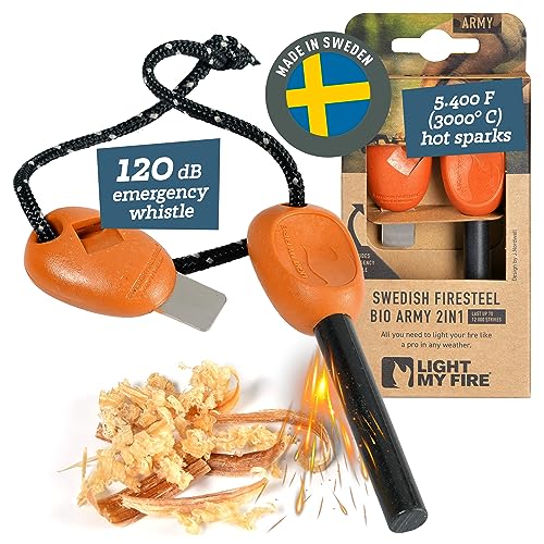 Light My Fire Rustyorange Ferro Rod Fire Starter with Whistle - Survival Tool