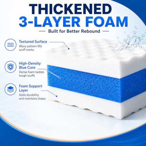 10PCS Boat Scuff Erasers - Thick Cleaning Sponges for Marine Use