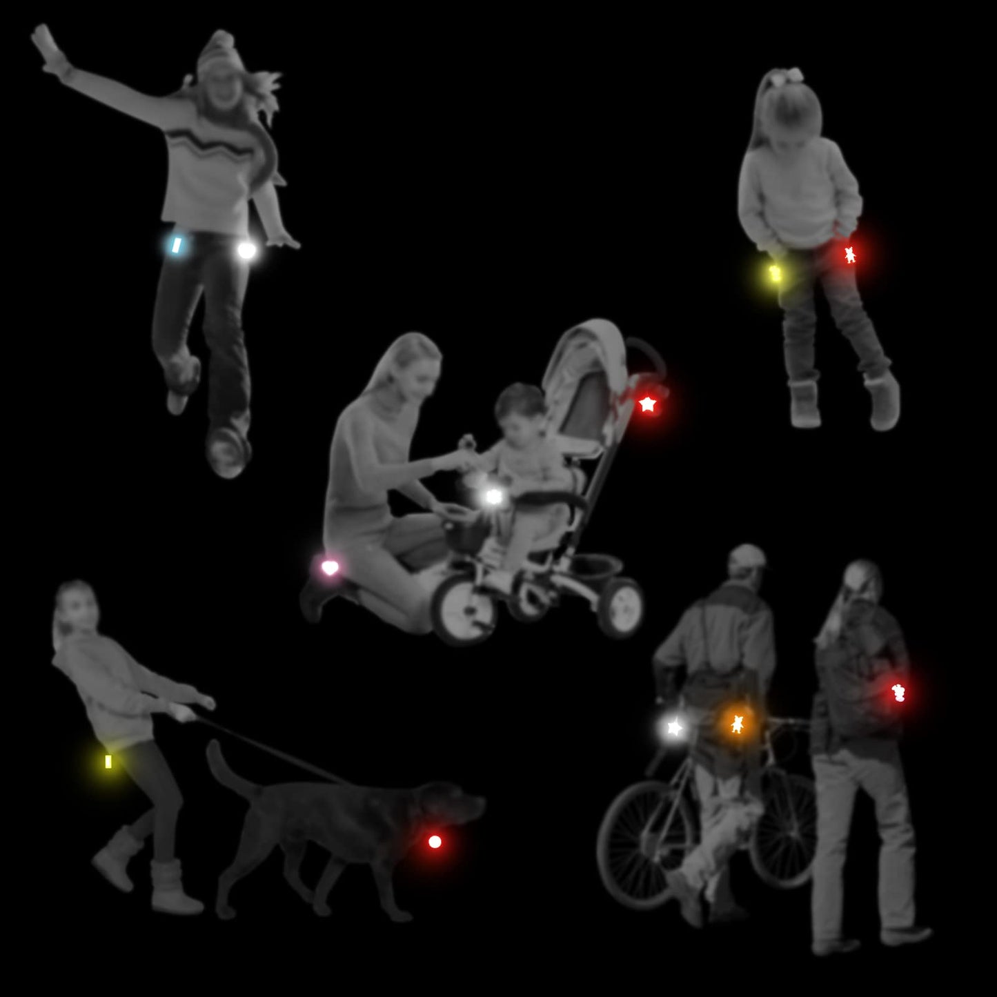 KOPPANG Safety Reflectors - Stylish Reflective Gear for Jackets, Bags, Purses, Backpacks, Strollers and Wheelchairs Star (Mix-5-Pack)