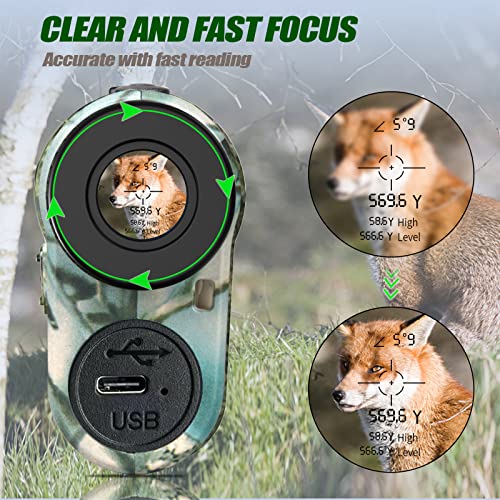 Laser Rangefinder for Hunting - 1000 Yards, Rechargeable, Accurate