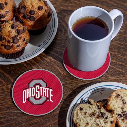 Ohio State Buckeyes Coaster Set - Durable 4-Pack with Non-Slip Design