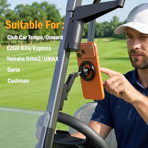 VMEI Magnetic Phone Mount for Golf Cart & Gym - 360° Rotation, Strong Magnet, Universal Fit