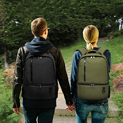 TUGUAN Insulated Dual Compartment Cooler Backpack for 16 Cans - Black 8901