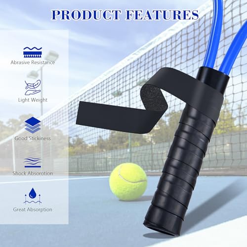 6-Pack Premium Tennis Racket Overgrip Tape - Absorbent Anti-Slip PU Grip