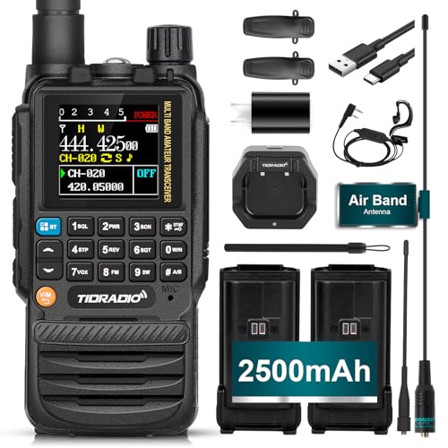 TIDRADIO TD-H3 Dual-Band Ham Radio with 2x2500mAh Batteries, USB-C Charging & Wireless Programming - 1 Pack