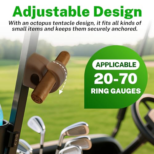 Magnetic Cigar Holder for Golf Cart - Adjustable Silicone Design